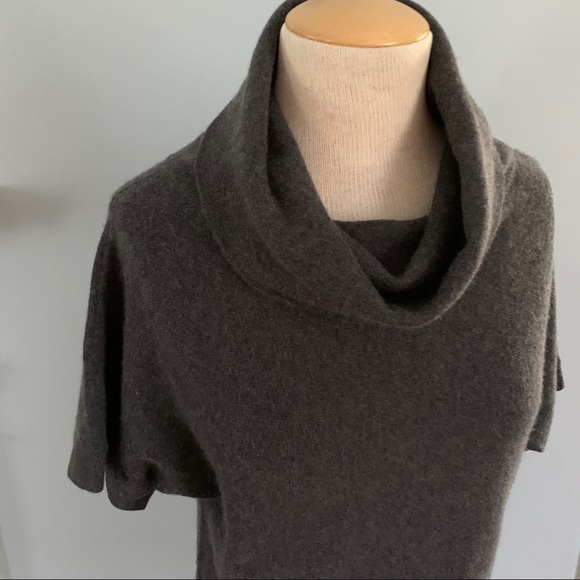 DemyLee Cashmere cowl neck sweater gray RARE! Pullover style short sleeve /vest - Picture 4 of 8